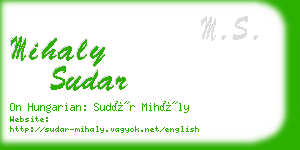 mihaly sudar business card